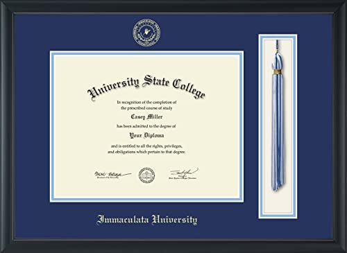 Immaculata University - Officially Licensed - Gold Embossed Tassel Diploma Frame - Document Size 11" x 8.5"