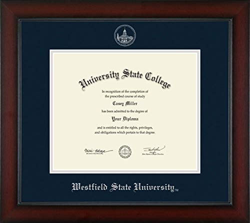 Westfield State University - Officially Licensed - Silver Embossed Diploma Frame - Document Size 11" x 8.5"