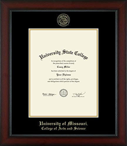 University of Missouri Columbia College of Arts and Science - Officially Licensed - Bachelor's/Master's - Gold Embossed Diploma Frame - Document Size 8.5" x 11"