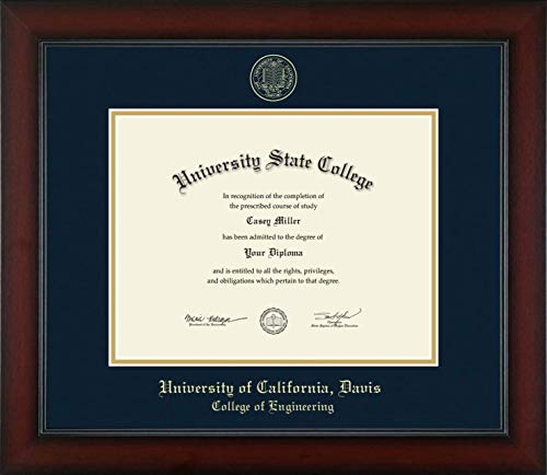 University of California Davis College of Engineering - Officially Licensed - Gold Embossed Diploma Frame - Document Size 11" x 8.5"