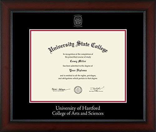 University of Hartford College of Arts and Sciences - Officially Licensed - Silver Embossed Diploma Frame - Document Size 12" x 9"