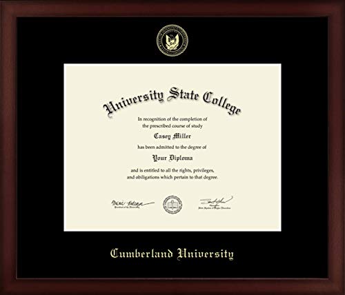 Cumberland University - Officially Licensed - Gold Embossed Diploma Frame - Document Size 11" x 8.5"