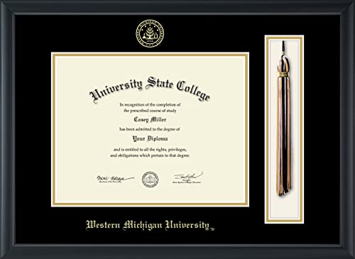 Western Michigan University - Officially Licensed - Gold Embossed Tassel Diploma Frame - Document Size 11" x 8.5"