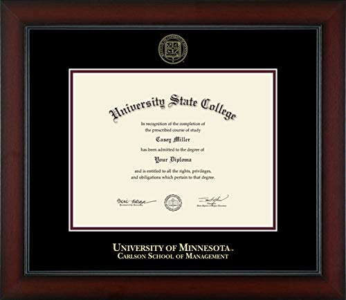 University of Minnesota Twin Cities Carlson School of Management - Officially Licensed - Gold Embossed Diploma Frame - Document Size 11" x 8.5"