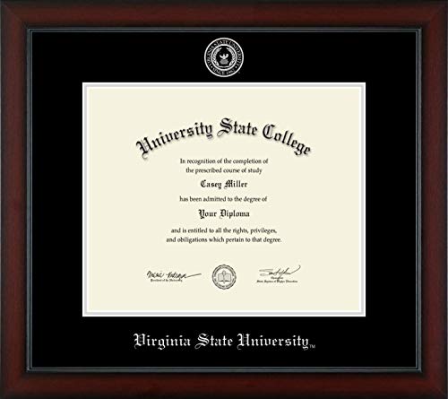 Virginia State University - Officially Licensed - Master's - Silver Embossed Diploma Frame - Document Size 17" x 14"