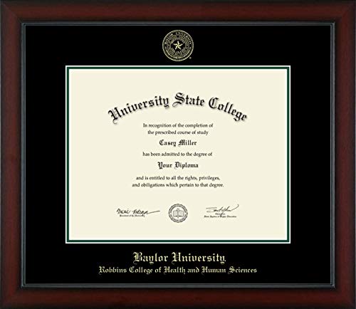 Baylor University Robbins College of Health and Human Sciences - Officially Licensed - Gold Embossed Diploma Frame - Document Size 14" x 11"