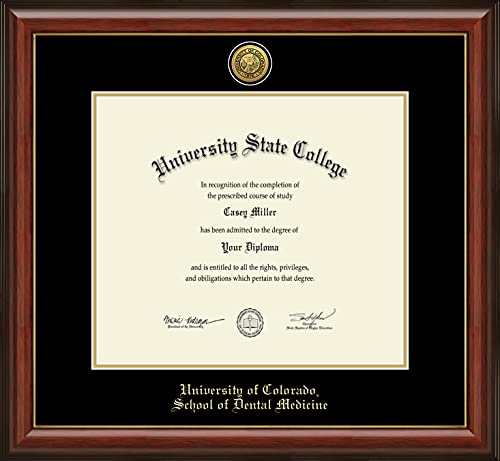 University of Colorado School of Dental Medicine - Officially Licensed - Gold Medallion Diploma Frame - Document Size 16" x 14"