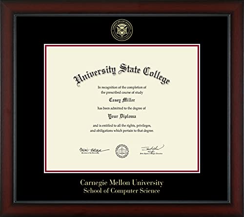 Carnegie Mellon University School of Computer Science - Officially Licensed - Gold Embossed Diploma Frame - Document Size 17" x 14"