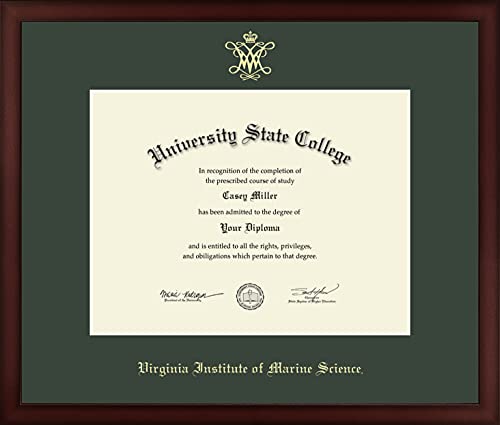 College of William & Mary Virginia Institute of Marine Science - Officially Licensed - Gold Embossed Diploma Frame - Document Size 13" x 10"