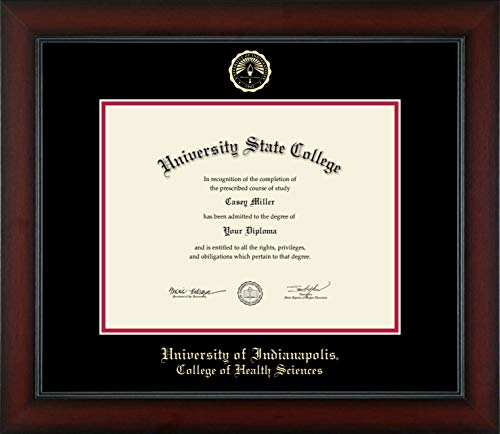 University of Indianapolis College of Health Sciences - Officially Licensed - PhD - Gold Embossed Diploma Frame - Document Size 11" x 8.5"