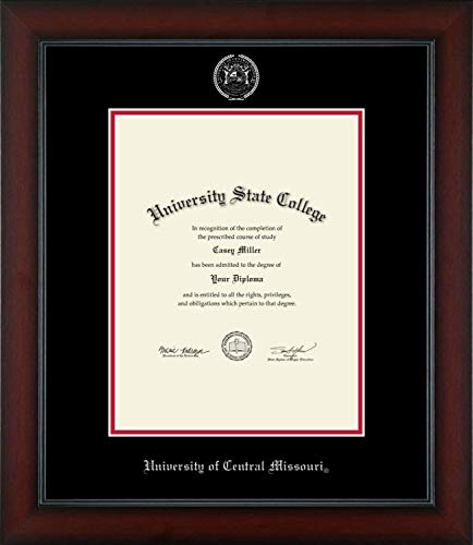 University of Central Missouri - Officially Licensed - Silver Embossed Diploma Frame - Document Size 8.5" x 11"