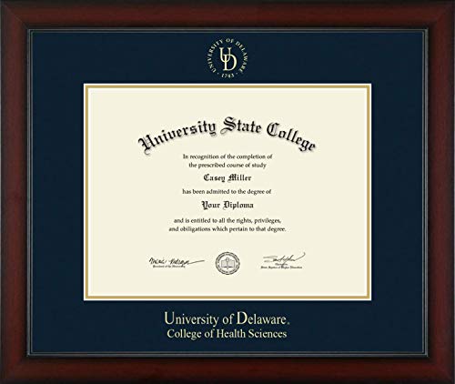 University of Delaware College of Health Sciences - Officially Licensed - Gold Embossed Diploma Frame - Document Size 16" x 12"