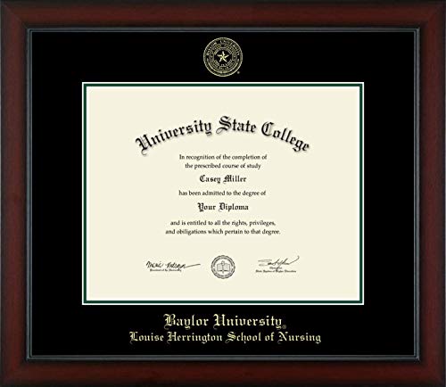 Baylor University Louise Herrington School of Nursing - Officially Licensed - Gold Embossed Diploma Frame - Document Size 14" x 11"