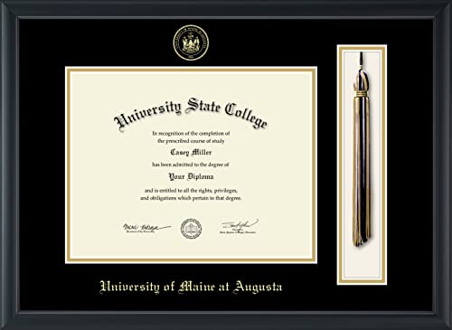 University of Maine at Augusta - Officially Licensed - Gold Embossed Tassel Diploma Frame - Document Size 11" x 8.5"