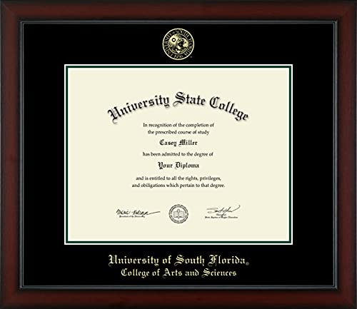 University of South Florida College of Arts and Sciences - Officially Licensed - Gold Embossed Diploma Frame - Document Size 14" x 11"