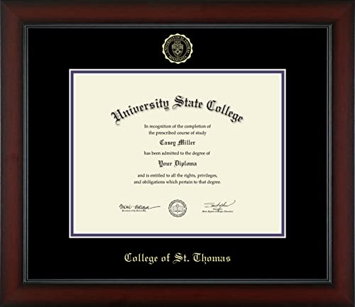 University of St. Thomas College of St. Thomas - Officially Licensed - Gold Medallion Diploma Frame - Document Size 11" x 8.5"