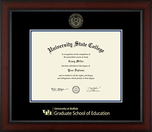 University at Buffalo Graduate School of Education - Officially Licensed - Gold Embossed Diploma Frame - Document Size 12.5" x 9.75"