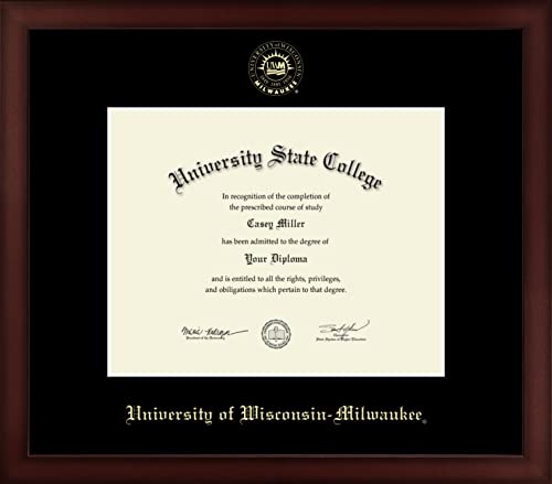 Framerly For University of Wisconsin-Milwaukee - Officially Licensed - Gold Embossed Diploma Frame - Document Size 10" x 8"