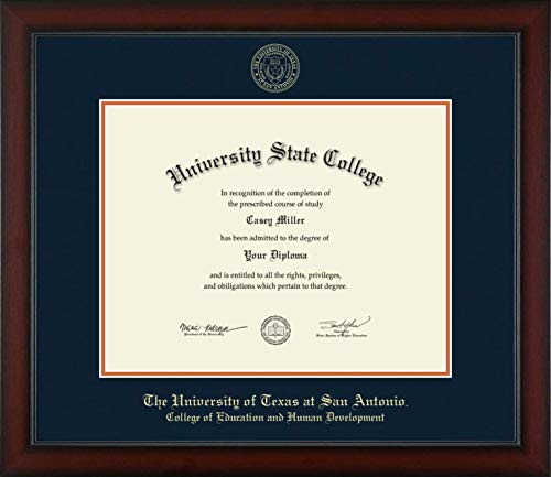 The University of Texas San Antonio College of Education and Human Development - Officially Licensed - Gold Embossed Diploma Frame - Document Size 14" x 11"