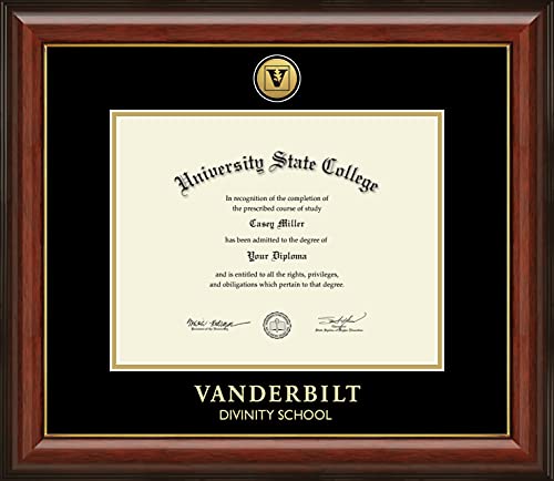 Vanderbilt University Divinity School - Officially Licensed - Gold Medallion Diploma Frame - Document Size 11" x 8.5"