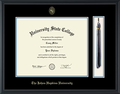 Johns Hopkins University - Officially Licensed - Gold Embossed Tassel Diploma Frame - Document Size 17" x 14"