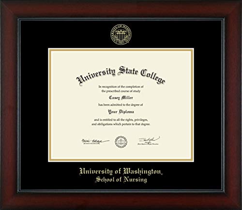 University of Washington School of Nursing - Officially Licensed - Gold Embossed Diploma Frame - Document Size 11" x 8.5"