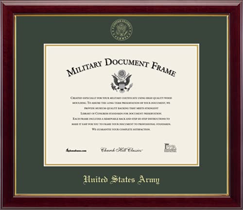 Church Hill Classics United States Army Certificate Frame - Featuring Gallery Moulding - Horizontal Orientation - Officially Licensed - Document Size 14" x 11"