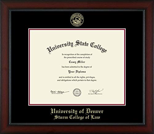 University of Denver Sturm College of Law - Officially Licensed - Gold Embossed Diploma Frame - Document Size 14" x 11"