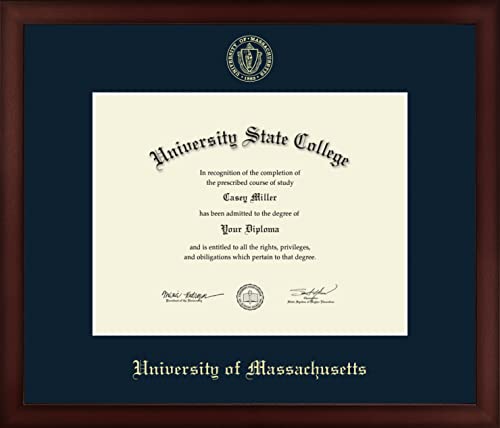 University of Massachusetts Lowell - Officially Licensed - Gold Embossed Diploma Frame - Document Size 11" x 8.5"