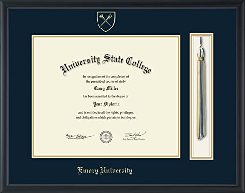 Emory University - Officially Licensed - Gold Embossed Tassel Diploma Frame - Document Size 17" x 14"