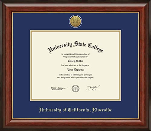 University of California Riverside - Officially Licensed - Gold Medallion Diploma Frame - Document Size 11" x 8.5"