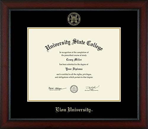 Elon University - Officially Licensed - Gold Embossed Diploma Frame - Document Size 14" x 11"