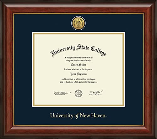 University of New Haven - Officially Licensed - Gold Medallion Diploma Frame - Document Size 10" x 8"