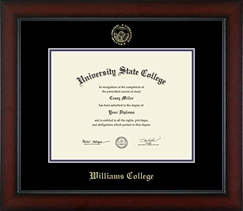 Williams College - Officially Licensed - Gold Embossed Diploma Frame - Document Size 11" x 8.5"