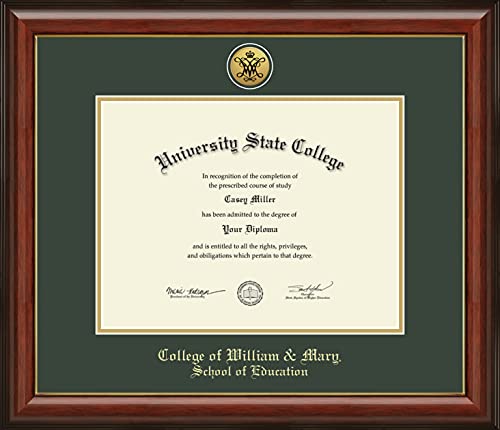 College of William & Mary School of Education - Officially Licensed - Gold Medallion Diploma Frame - Document Size 13" x 10"