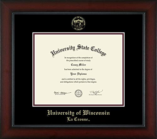 Framerly For University of Wisconsin La Crosse - Officially Licensed - Gold Embossed Diploma Frame - Document Size 10" x 8"