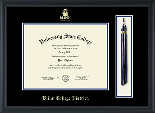 Blinn College - Officially Licensed - Gold Embossed Tassel Diploma Frame - Document Size 11" x 8.5"