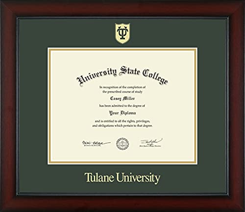 Tulane University - Officially Licensed - Gold Embossed Diploma Frame - Document Size 11" x 8.5"