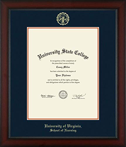 Framerly For University of Virginia School of Nursing - Officially Licensed - Gold Embossed Diploma Frame - Document Size 17" x 22"