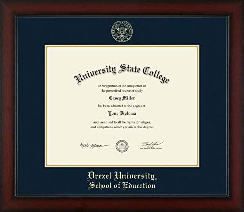 Drexel University School of Education - Officially Licensed - Gold Embossed Diploma Frame - Document Size 14" x 11"