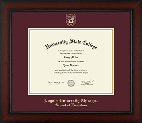 Loyola University Chicago School of Education - Officially Licensed - Gold Embossed Diploma Frame - Document Size 11" x 8.5"