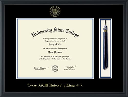 Texas A&M University Kingsville - Officially Licensed - Gold Embossed Tassel Diploma Frame - Document Size 14" x 11"