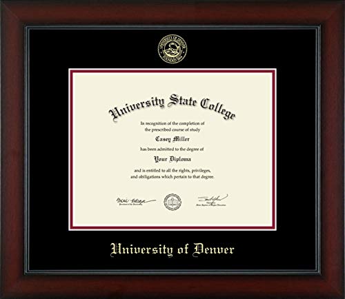 University of Denver - Officially Licensed - Gold Embossed Diploma Frame - Document Size 11" x 8.5"