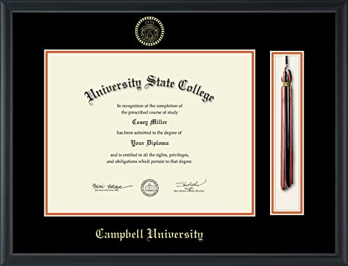 Campbell University - Officially Licensed - Gold Embossed Tassel Diploma Frame - Document Size 14" x 11"