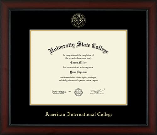 American International College - Officially Licensed - Gold Embossed Diploma Frame - Document Size 13" x 10"