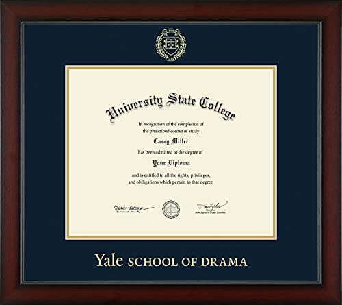 Yale University School of Drama - Officially Licensed - Gold Embossed Diploma Frame - Document Size 12.625" x 10.313"