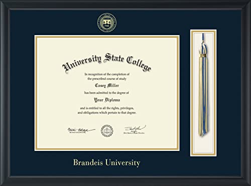 Brandeis University - Officially Licensed - Gold Embossed Tassel Diploma Frame - Document Size 12" x 9.5"