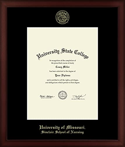 University of Missouri Columbia Sinclair School of Nursing - Officially Licensed - Bachelor's/Master's - Gold Embossed Diploma Frame - Document Size 8.5" x 11"