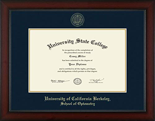 University of California Berkeley School of Optometry - Officially Licensed - Gold Embossed Diploma Frame - Document Size 17" x 11"