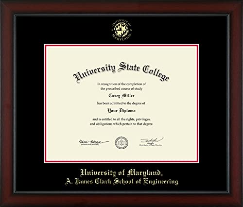 University of Maryland, College Park A. James Clark School of Engineering - Officially Licensed - Gold Embossed Diploma Frame - Document Size 17" x 13"